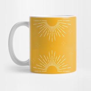 Sun and stars minimal yellow mustard Mug